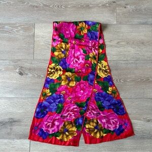 Vintage Echo Floral Silk Long Scarf